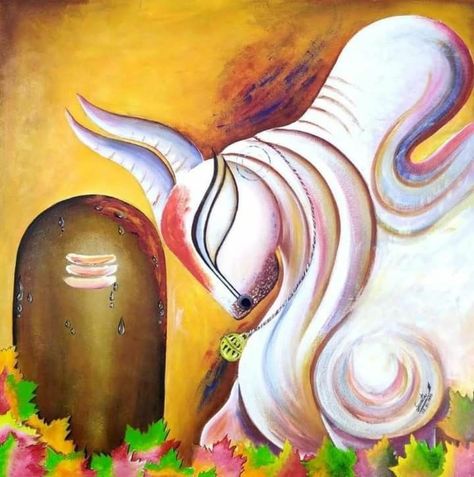 Shiva Abstract Paintings, Mahadev Art Painting, Ganesh Art Paintings Beautiful, Shiva Painting Acrylics, Lord Shiva Canvas Painting, Shivling Painting, Shiv Painting, Mahadev Painting, Morden Art