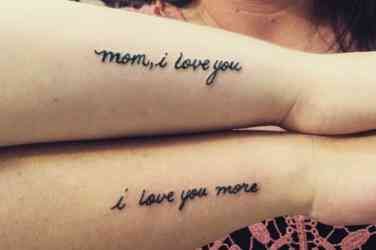 Tattoos Daughter, Love You More Tattoo, Mother Son Tattoos, Mom Daughter Tattoos, Love Yourself Tattoo, Tattoo Travel, Daughter Tattoo, Mother Tattoos, Tattoo For Son