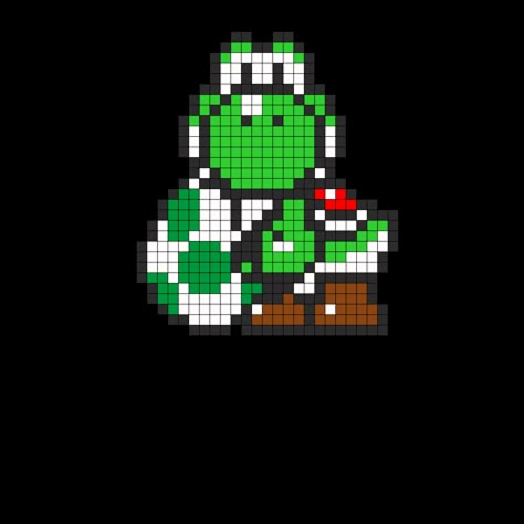 Yoshi And Egg Perler Bead Pattern | Bead Sprites | Characters Fuse Bead Patterns Yoshi Egg, Perler Pattern, Perler Bead Mario, Mario E Luigi, Modele Pixel Art, Kandi Cuffs, Beads Patterns, Fuse Bead Patterns, Kandi Cuff