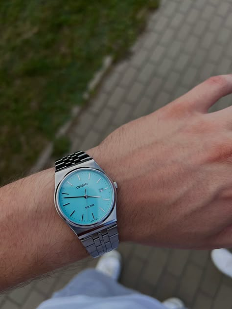 #casio #tiffanyblue Casio Tiffany Blue, Tiffany Blue Watch, Casio Vintage Watch Men, Casio Tiffany, Casio Vintage Watch Men Outfit, Casio Outfit, Men Watches Classy, Tiffany Watch, Tiffany Watches