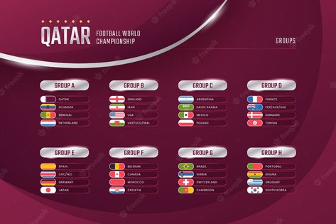 Qatar Football, Table Template, Vector Gradient, League Table, World Football, Graphing Calculator, Graphic Resources, Vector Free, Football