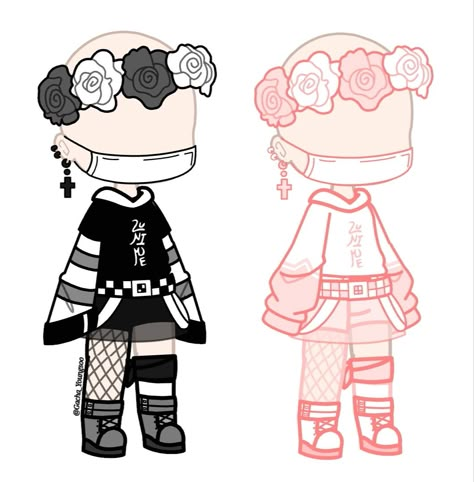 Twin Gacha Club Outfits, Matching Outfits Gacha Club, Gacha Outfit Female, Gacha Twins Outfits, Edgy Gacha Club Outfits, Gacha Outfit Ideas Female, Gacha Club Twins Oc, Gacha Club Job Outfits, Gacha Couple Outfits