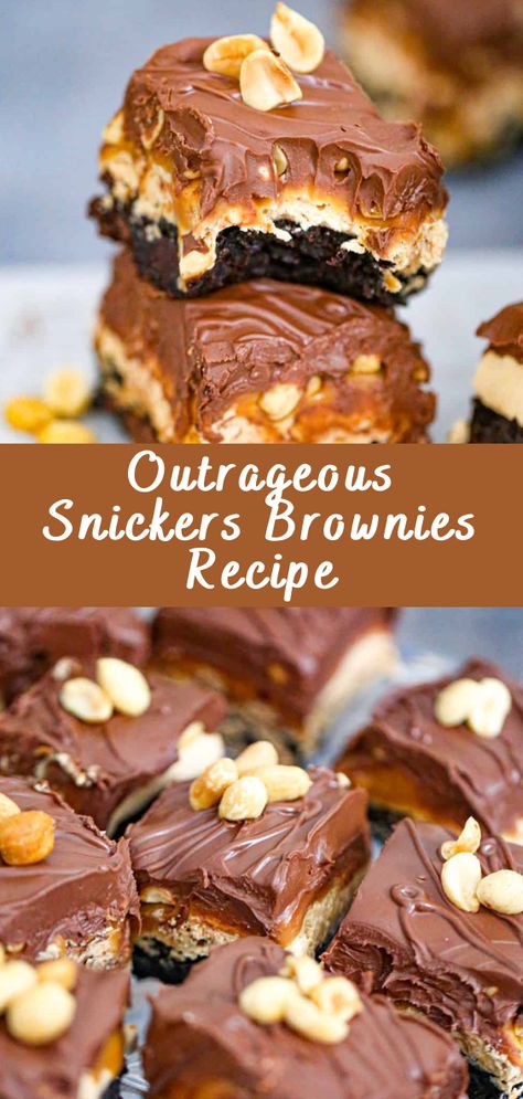 Outrageous Snickers Brownies Recipe Introduction Who can resist the irresistible combination of chocolate and caramel, packed with the nutty goodness of Snickers? Snickers brownies are the ultimate indulgence for any sweet tooth out there. In this article, we’re going to take you through a mouthwatering journey, teaching you how to create your very own Outrageous […] The post Outrageou... Snickers Brownie Pie, Copycat Snickers Bar, Chewy Snickers Brownies, Snickers Recipes Desserts, Snicker Desserts, Snickers Dessert Recipes, Snickers Recipes, Killer Brownies, Snickers Fudge