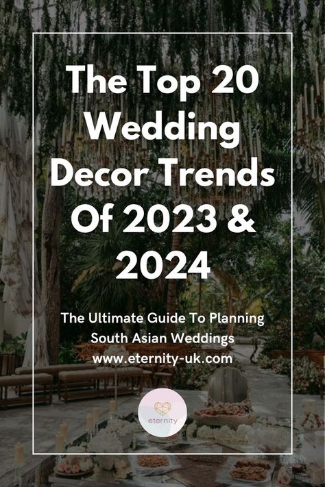 Make your wedding unique with these incredible wedding decoration trends of 2023 & 2024. Our favourite is #13! Decoration Trends 2023, Wedding Theme Aesthetic, Indian Wedding Color Schemes, Wedding Decor Trends, Indian Wedding Deco, Asian Wedding Decor, Indian Wedding Theme, Event Trends, Wedding Color Trends