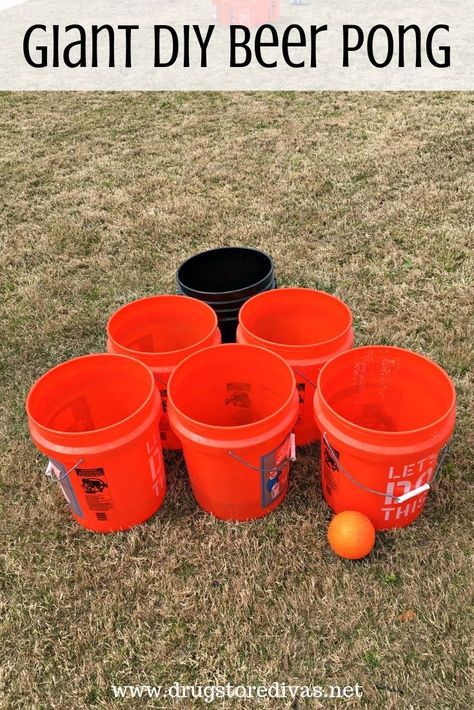 Spend more time outside with giant lawn games, like this Giant DIY Beer Pong. Get the directions on www.drugstoredivas.net. Lawn Drinking Games, Outside Drinking Games, Beer Olympics Games Ideas, Diy Lawn Games, Backyard Olympics, Beer Olympics Party, Beer Olympics Games, Giant Beer Pong, Giant Lawn Games