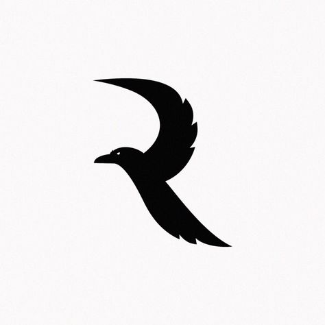 Raven Line Drawing, Raven Logo Design, Raven Symbol, Crow Logo, Creative Logo Design Art, Raven Logo, Eagle Drawing, Creative Typography Design, Digital Advertising Design