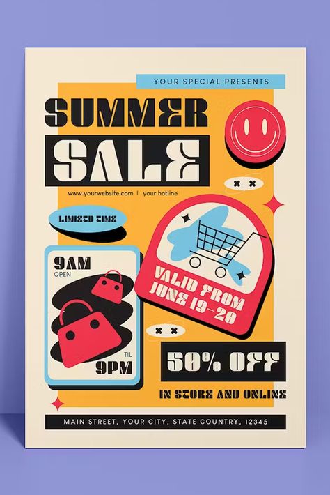 Retro Summer Sale Flyer Design AI, EPS, PSD Minimalist Retro Graphic Design, Flyer Design Illustration, Modern Retro Poster, Pop Art Posters Retro Graphic Design, Retro Flyer Design, Retro Modern Graphic Design, Pop Poster Design, Discount Flyer Design, Buy 1 Get 1 Free Design Poster