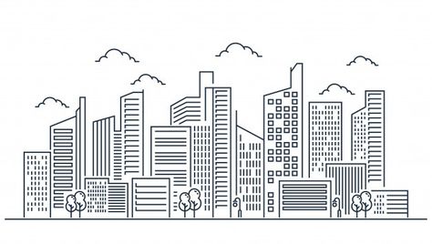 Skyline Images | Free Vectors, Stock Photos & PSD Line Illustration Design, City Line Art, Building Line Art Architecture, Map Animation, City Scape Line Drawing, City Sky Line Drawing, Easy Charcoal Drawings, Activities Board, City Outline