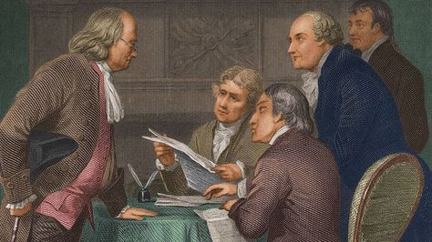 Newsela - The signing of the Declaration of Independence Historical Humor, History Jokes, History Nerd, History Humor, Benjamin Franklin, Declaration Of Independence, Founding Fathers, Art Memes, George Washington