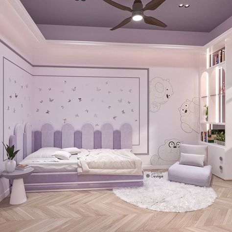 Purple Theme Bedroom Purple Theme Bedroom, Bedrooms Purple, Purple Kids Bedroom, Contemporary Kids Bedroom, Interior Themes, Bedroom Purple, Theme Bedroom, Purple Theme, Princess Bedroom