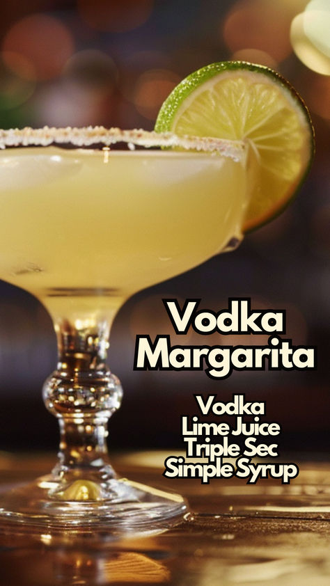 Vodka Margarita Vodka Margarita Recipes, Gin Margarita, Vodka Mixed Drinks Recipes, Margarita Spicy, Spicy Mango Margarita, Margarita Flavors, Vodka Margarita, Lime Cocktails, Basil Margarita