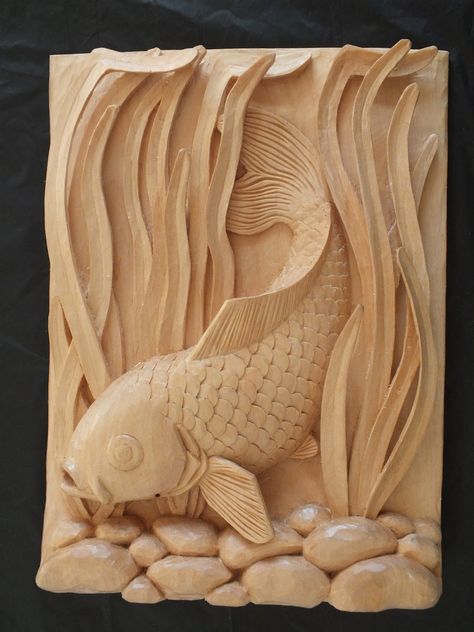 Fish Wood Carving, Wood Carving Faces, Simple Wood Carving, Wood Carving For Beginners, Dremel Wood Carving, Plaster Wall Art, Sculptures Céramiques, Chip Carving, Wood Carving Designs