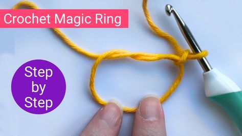 Magic Circle Crochet Tutorial (with Video & Step by Step Pictures) - Craft Fix Magic Circle Crochet Tutorial Videos, Circle Crochet Tutorial, Magic Circle Crochet Tutorial, Magic Loop Crochet, Magic Circle Crochet, Crochet Towel Holders, Magic Ring Crochet, Ring Magic, Circle Crochet