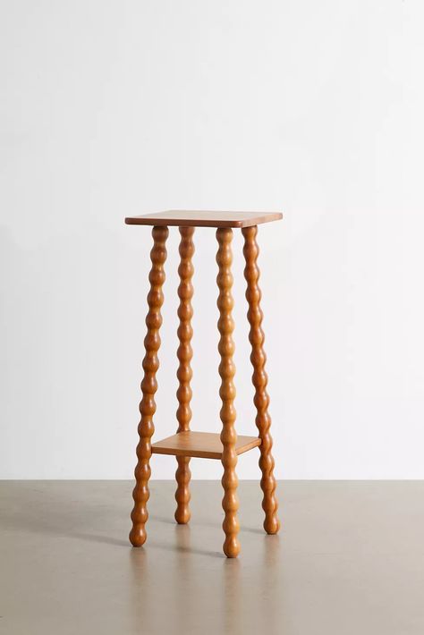 Willow Tall Side Table | Urban Outfitters Boho Side Table, Tall Side Table, Statement Lamp, Pedestal Side Table, Uo Home, Tufted Ottoman, Wooden Side Table, Furniture Trends, Ceramic Vessel