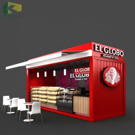 Food Kiosk Design Outdoor, Food Kiosk Design, Shipping Container Cafe, Container Coffee Shop, Container Home Designs, Container Restaurant, Container Cafe, Food Kiosk, Container Bar