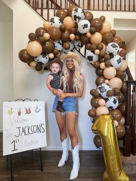 First Cowboy Birthday Party, Ranch First Birthday Party, First Rodeo Birthday Outfit Mom, Ain’t My First Rodeo Birthday, 2nd Birthday Rodeo Theme Boy, Not My 1st Rodeo Birthday, 1st Rodeo Birthday Theme, Cowboy Baby Birthday Party, My First Rodeo Birthday Boy Photoshoot