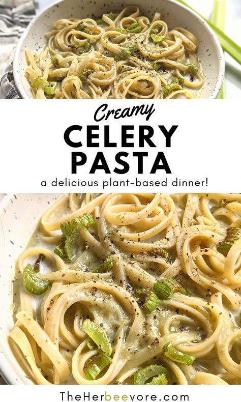 Celery Pasta, Easy Weeknight Pasta, Weeknight Pasta, What Is Healthy Food, Celery Recipes, Plant Based Dinner, Cream Of Celery Soup, 140 Pounds, Sauteed Vegetables