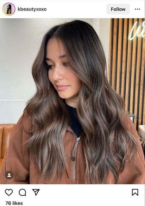 Asian Brunette Hair, Rooted Brunette, Babylights Hair, Baylage Hair, Rambut Brunette, Dark Brunette Hair, Brown Hair Looks, 2023 Hair, Brown Hair Inspo