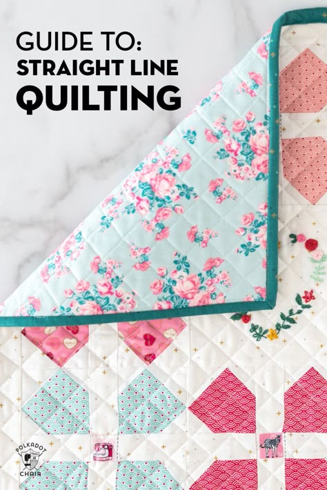 How To Straight Line Quilt, Simple Machine Quilting Designs, Straight Line Quilting Ideas, Straight Line Quilting Designs, Line Quilting Designs, Easy Free Motion Quilting Designs, Line Quilt, Quilting Guides, Quilting Stitch Patterns