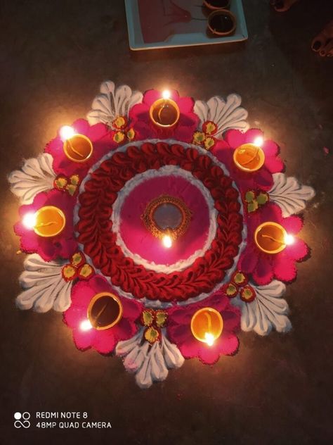 40+ Best Beautiful Designs of Rangoli for Diwali 2023 Easy Yet Beautiful Rangoli, Aesthetic Rangoli For Diwali, Happy Diwali Rangoli Aesthetic, Diwali Rangoli Aesthetic, Diwali Photo Ideas For Instagram, Aesthetic Rangoli Designs For Diwali, Rangoli Designs Aesthetic, Rangoli Snap, Unique Rangoli Designs Diwali