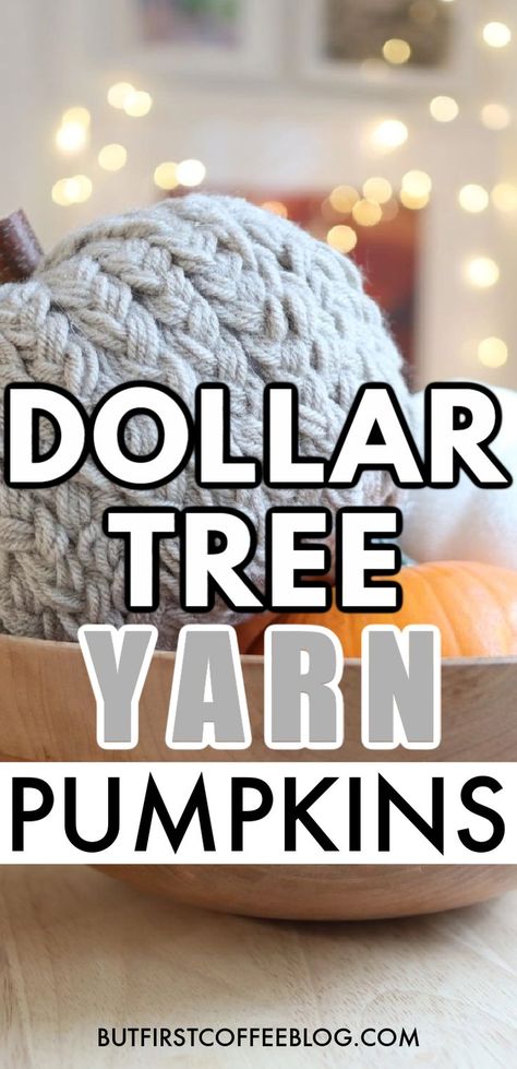 Diy Braided Dollar Tree Pumpkins, Dollar Tree Halloween Pumpkin Crafts, Dollar Store Foam Pumpkin Crafts, Back To School Garland Diy, Dollar Tree Fall Pumpkin Crafts, Dollar Tree Yarn Crochet Projects, How To Make Sweater Pumpkins, Chenille Yarn Pumpkins Diy, Chunky Yarn Pumpkin Wreath Diy