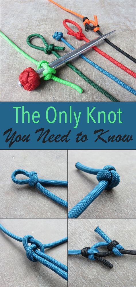 If you only learn one knot make it the marlin spike hitch. It's simple to tie and leads you right into 4 other great knots. Marlin Spike, Survival Knots, Knots Guide, Overhand Knot, Paracord Knots, Diy Projektit, Knots Diy, Rope Knots, Fishing Knots