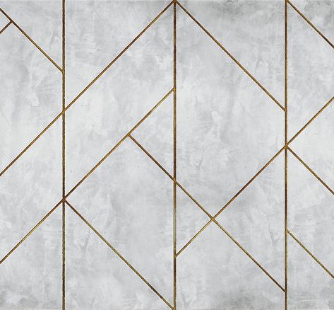 Montmartre 'Geometric Concrete' Mural Design reference 7000072 Gold #PaperMoon #Wallpaper #InteriorDesign #WallMurals #RoomSettings Golden Line Design, Interior Wall Texture Pattern, Wallpaper Bedroom Feature Wall, Feature Wall Design, Golden Line, Feature Wall Bedroom, Wall Panel Design, Quilt Modernen, Plafond Design