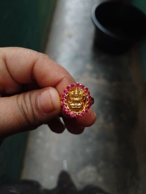 Lakshmi Devi Studs Gold, Lakshmi Devi Rings Gold Latest, Laxmi Devi Finger Rings Gold, Lakshmi Devi Rings, Lakshmi Devi Rings Gold, Lakshmi Haram, Ladies Gold Rings, Rings Ladies, Unique Gold Jewelry Designs