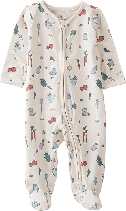 Amazon.com: little planet by carter's Baby 2-Way Zip Sleep & Play Made with Organic Cotton, Veggie Garden Print, 3M : Clothing, Shoes & Jewelry Baby Pajamas, Baby Cover, Garden Print, Activewear Sets, Carters Baby, Cool Graphic Tees, Veggie Garden, Toddler Boy Outfits, Kids Outfits Girls