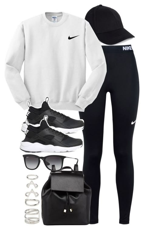 "Style #11476" by vany-alvarado ❤ liked on Polyvore featuring NIKE, Ray-Ban, Barneys New York and Forever 21 Trendy Overalls, Cute Lazy Outfits, Casual School Outfits, Lazy Outfits, Looks Black, Tween Outfits, Athleisure Outfits, Cute Comfy Outfits, Teenager Outfits