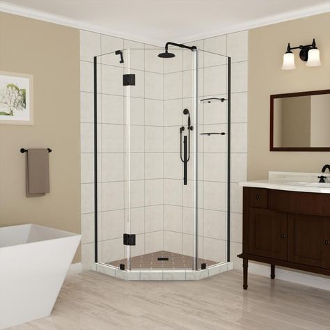 Walk In Bathroom Showers, Neo Angle Shower Doors, Corner Showers, Walk In Bathroom, Neo Angle Shower Enclosures, Hinged Shower Door, Frameless Hinged Shower Door, Shower Door Installation, Doorless Shower