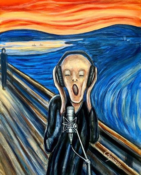 Munch Scream, Scream Painting, Funny Decor, The Scream, Edvard Munch, Gifts For An Artist, Recording Artists, Sign Printing, Doodle Drawings