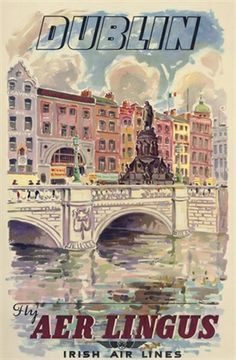 Dublin, Ireland _________________________ #Vintage #Travel #Poster Vintage Ireland, Aer Lingus, Vintage Airline Posters, Irish Travellers, Airline Travel, Vintage Airlines, Dublin City, Holiday Poster, Retro Travel Poster