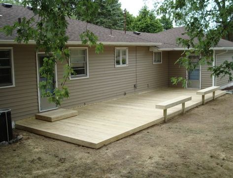 Ground Level Decks Plans Backyard Deck Ideas Ground Level, Deck Ideas Ground Level, Deck On The Ground, Ground Level Deck Plans, Ground Deck, Backyard Deck Ideas, Ground Level Deck, Deck Building Plans, Building A Patio