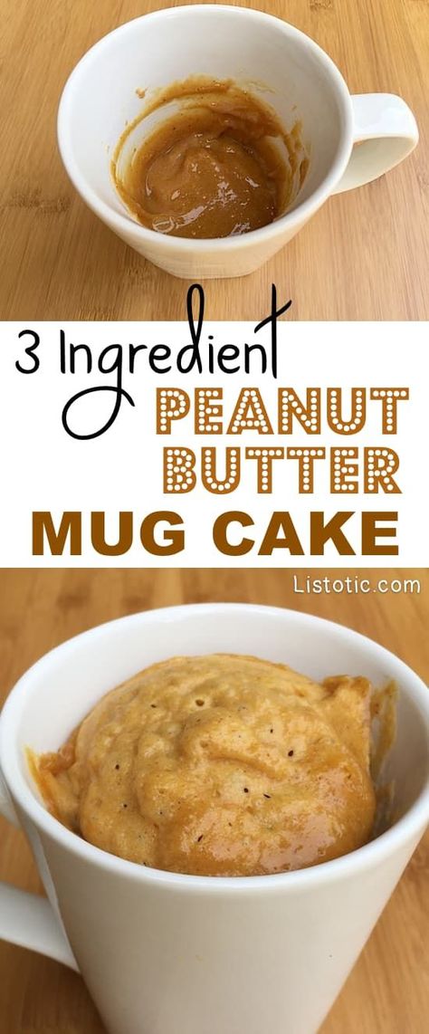 Peanut Butter Mug Cake Recipe, Peanut Butter Desserts Easy, 3 Ingredient Mug Cake, Peanut Butter Mug Cake, Microwave Mug Recipes, Mug Desserts, Mug Cake Recipes, Easy Mug Cake, Peanut Butter Mug Cakes