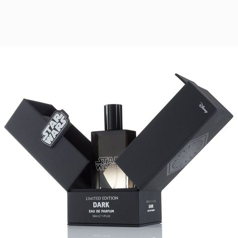 Calling All Star Wars™ Fans, This Perfume Is For You | Dieline - Design, Branding & Packaging Inspiration Luxury Perfume Packaging, George Lucas Star Wars, Coffee House Design, Luxury Box Packaging, Magazine Layout Inspiration, Cosmetic Package, Holographic Print, Packaging Design Trends, Fragrance Packaging