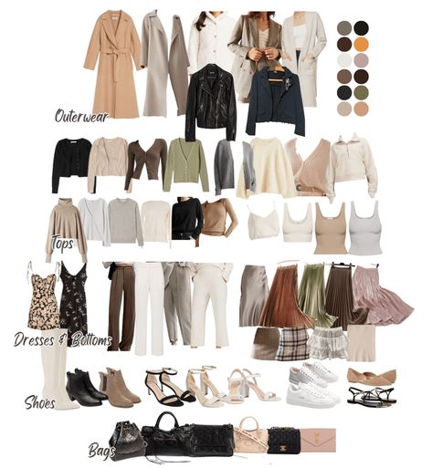 Soft Autumn Capsule, Soft Autumn Capsule Wardrobe, Autumn Capsule Wardrobe, Autumn Color Palette Fashion, Soft Autumn Palette, Warm Fall Outfits, Soft Autumn Color Palette, Capsule Wardrobe Women, Venus Fashion