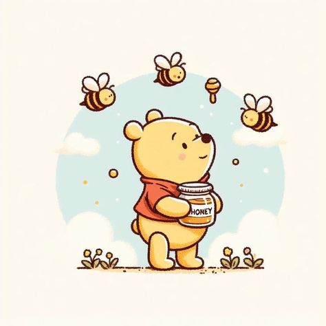 Baby Disney Characters Drawings, Cute Winnie The Pooh Drawings, Winnie Pooh Bebe, Winnie The Pooh Bees, Baby Pooh Bear, Winnie Phoo, Winnie The Pooh Background, Pooh Bebe, Pooh Cartoon