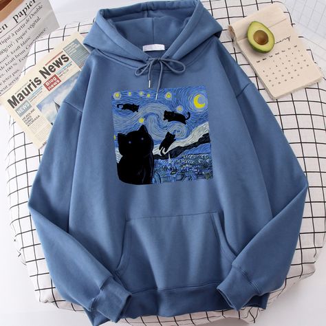 Starry Cat, Cat Night, Kids Clothes Boys, Maxi Dress Cocktail, Men Model, Autumn Cozy, Oversize Hoodie, Womens Maxi Dresses, Hoodie Print