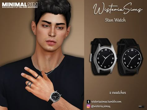 The Sims Resource - Sims 4 - Bracelet - WisteriaSims - MINIMAL SIM - STAN WATCH - Wrist left Pokemon Necklace, Mods Sims 4, Sims 4 Men Clothing, Sims 4 Male Clothes, Sims Free Play, Sims 4 Cc Shoes, Sims 4 Cc Folder, Play Sims, New Mods