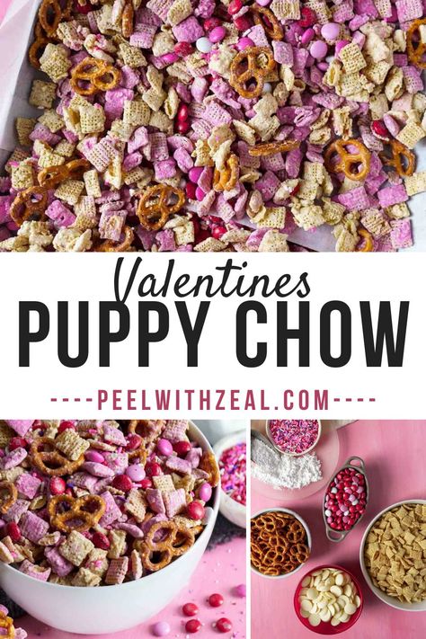 Valentines Day Muddy Buddies, Chex Mix Recipes Valentines Day, Valentines Muddy Buddy Puppy Chow, Valentines Party Favors For Kids Classroom, Valentines Trail Mix Recipes, Valentine Chex Mix Recipes Puppy Chow, Valentines Muddy Buddies, Valentines Puppy Chow Chex Mix Recipe, Chex Mix Valentines Day