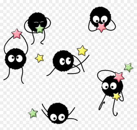 Totoro Soot Sprites, Cream Tattoo, Studio Ghibli Tattoo, Soot Sprite, Studio Ghibli Fanart, Sublimacion Ideas, Ghibli Tattoo, Chihiro Y Haku, Color Me Mine