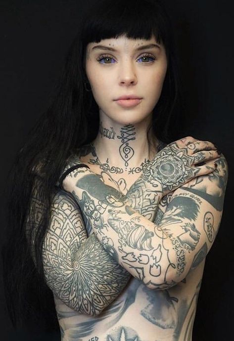 Grace Neutral Tattoo, Neutral Tattoo, Tumblr Tattoos, Model Tattoos, Grace Neutral, Body Tattoo Design, Girl Face Tattoo, Tattoos For Girls, Tattoed Women