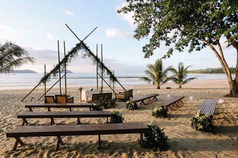 You Need to See the Unique Bohemian Setup of This Fun and Colorful Palawan Wedding! | https://brideandbreakfast.ph/2019/02/15/colorful-bohemian-palawan-wedding/ Palawan Wedding, Arch Way, Painted Wedding Cake, Bride And Breakfast, Tropical Boho, Colorful Bohemian, Hand Painted Wedding, Wedding Beach Ceremony, Wedding Set Up