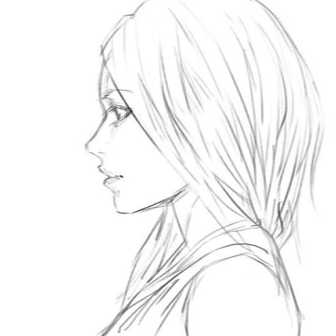 Side Drawing, Manga Tokyo Ghoul, Girl Hair Drawing, Sketch Videos, Hair Drawing, Digital Paintings, Face Reference, Only Girl, Funny Dating Quotes