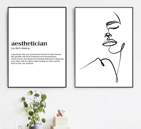 Aesthetician Definition Canvas Aesthetician Skin Care Spa Quote Wall Art Salon Beauty Spa Poster Prints Esthetician Quotes Wall Art Black and White Pictures Minimalist Line Art 16x24inchx2 No Frame Spray Tan Room Decor, Spa Room Ideas Estheticians, Spray Tan Room, Spa Wall Decor, Spa Poster, Spa Room Ideas, Spa Quotes, Happy Mothers Day Messages, Esthetician Quotes