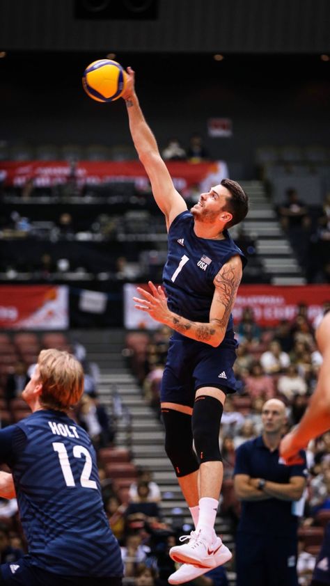 Volleyball Spiker, Josh Weyerhaeuser Volleyball, Matt Anderson Volleyball, Volleyball Spike Trainer, Spiking In Volleyball, Volleyball Wallpaper, Matt Anderson, Volleyball, Running