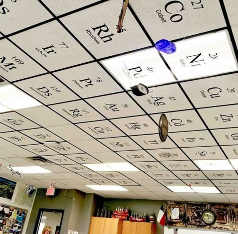 Classroom Ceiling, Chemistry Quotes, Science Room, Science Classroom Decorations, Chemistry Classroom, Science Decor, Biology Classroom, High School Chemistry, Teaching Chemistry