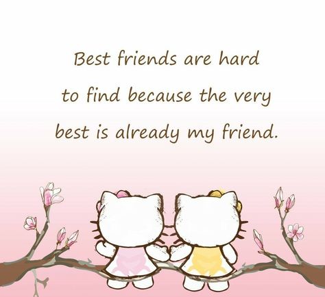 Kitty Quotes, Good Friends Are Hard To Find, Ideal Aesthetic, Kitty Painting, Happy Birthday Bestie, Kawaii Background, Charmmy Kitty, Baby Friends, Hello Kitty Themes