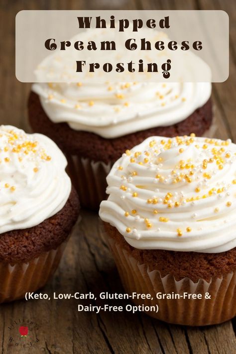 Whipped Cream Cheese Frosting - Jillians World Lactose Free Cream Cheese, Almond Cream Cheese, Sugar Free Icing, Sugar Free Whipped Cream, Whipped Cream Cheese Frosting, Sugar Frosting, Desserts With Biscuits, Low Sugar Diet, Monk Fruit